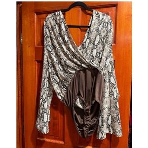 Fashion Nova Curve Snakeskin Bodysuit 2X